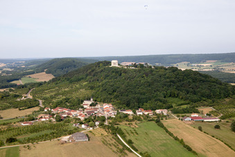 Aerial view of American War Memorial in Montsec in the state Meuse, France