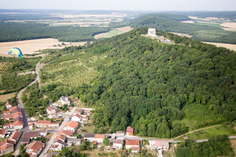 Oblique view of American War Memorial in Montsec in the state Meuse, France