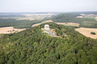 American War Memorial in Montsec in the state Meuse, France seen from above
