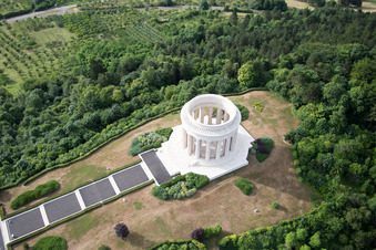 Drone image of American War Memorial in Montsec in the state Meuse, France