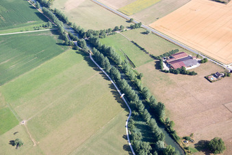 Lacroix-sur-Meuse in the state Meuse, France seen from above
