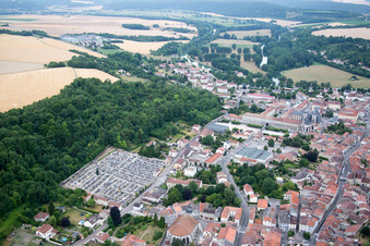 Aerial view of Saint-Mihiel in the state Meuse, France
