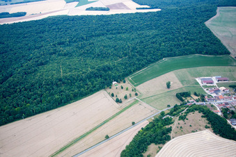 Aerial view of Marbotte, War Cemetery in Apremont-la-Forêt in the state Meuse, France