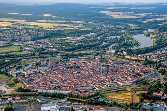 Village on the banks of the area Mosel - river course in Toul in Grand Est, France