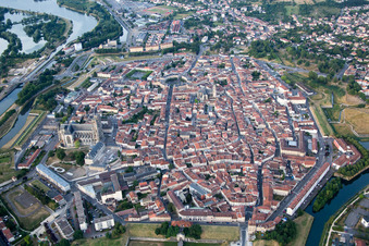 Toul in the state Meurthe et Moselle, France from the plane