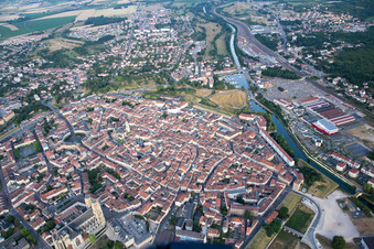 Drone recording of Toul in the state Meurthe et Moselle, France