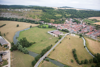 Aerial view of Pagny-la-Blanche-Côte in the state Meuse, France