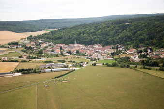 Aerial view of Maxey-sur-Vaise in the state Meuse, France