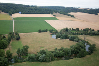 Aerial view of Vaucouleurs in the state Meuse, France