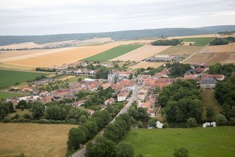 Vaucouleurs in the state Meuse, France from above