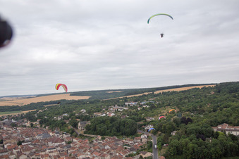 Vaucouleurs in the state Meuse, France from a drone