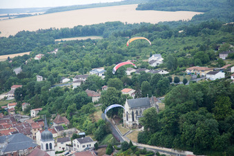 Aerial view of Vaucouleurs in the state Meuse, France