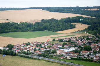 Vaucouleurs in the state Meuse, France viewn from the air