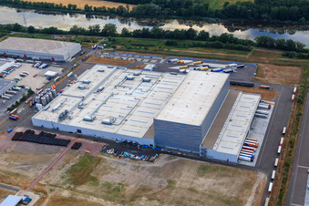 Palatinate Refreshments GmbH in Wörth am Rhein in the state Rhineland-Palatinate, Germany from the plane