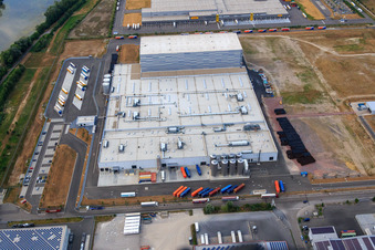Aerial view of Palatinate Refreshments GmbH in Wörth am Rhein in the state Rhineland-Palatinate, Germany