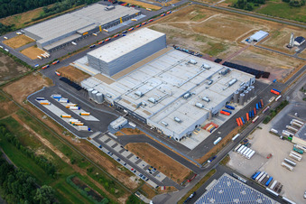 Palatinate Refreshments GmbH in Wörth am Rhein in the state Rhineland-Palatinate, Germany from the plane