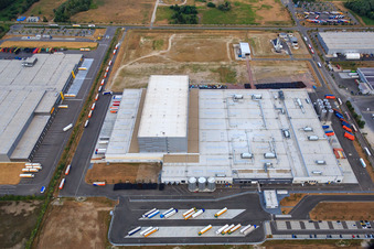 Palatinate Refreshments GmbH in Wörth am Rhein in the state Rhineland-Palatinate, Germany seen from a drone