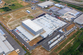 Palatinate Refreshments GmbH in Wörth am Rhein in the state Rhineland-Palatinate, Germany seen from a drone