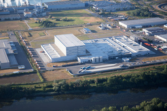 Oberwald industrial area in Wörth am Rhein in the state Rhineland-Palatinate, Germany out of the air