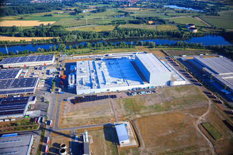 Drone recording of Palatinate Refreshments GmbH in Wörth am Rhein in the state Rhineland-Palatinate, Germany