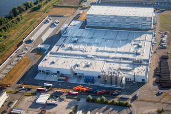 Palatinate Refreshments GmbH in Wörth am Rhein in the state Rhineland-Palatinate, Germany from a drone