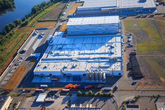 Palatinate Refreshments GmbH in Wörth am Rhein in the state Rhineland-Palatinate, Germany seen from a drone