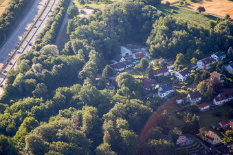 Settlement area in the district Wolfartsweier in Karlsruhe in the state Baden-Wurttemberg, Germany