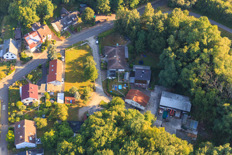 Hohenwettersbacherstraße 38 , "open youth workshop Karlsruhe" at the quarry in the district Grünwettersbach in Karlsruhe in the state Baden-Wuerttemberg, Germany from the drone perspective
