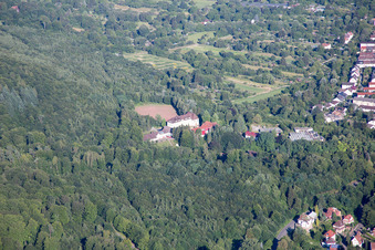Aerial view of St. Augustinusheim in Ettlingen in the state Baden-Wuerttemberg, Germany