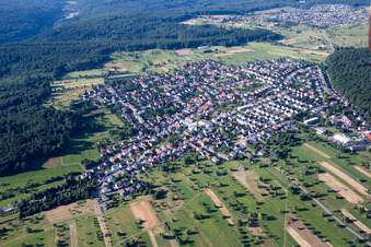 Aerial view of District Spessart in Ettlingen in the state Baden-Wuerttemberg, Germany