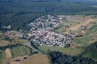 Aerial view of District Schluttenbach in Ettlingen in the state Baden-Wuerttemberg, Germany