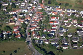 District Schluttenbach in Ettlingen in the state Baden-Wuerttemberg, Germany from above