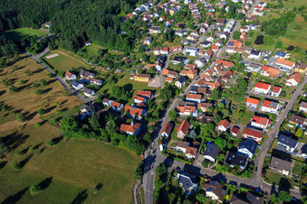 View of the town from the east in the district Schluttenbach in Ettlingen in the state Baden-Wuerttemberg, Germany