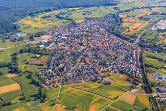 City view from the south in Hagenbach in the state Rhineland-Palatinate, Germany
