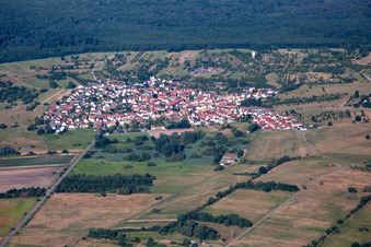 District Büchelberg in Wörth am Rhein in the state Rhineland-Palatinate, Germany seen from above