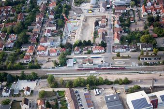 In the city center" New building of RiBa GmbH between Bismarck- and Gartenstr in Kandel in the state Rhineland-Palatinate, Germany out of the air