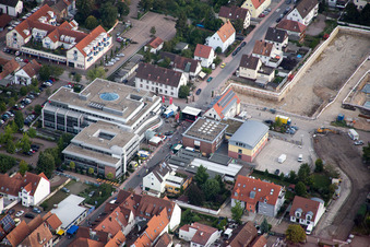 New development area "In the city center" between Bismarck and Gartenstr in Kandel in the state Rhineland-Palatinate, Germany from above