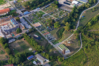 Observation tower of the garden show and ecumenical church pavilion for the 2015 State Garden Show in Landau in der Pfalz in the state Rhineland-Palatinate, Germany
