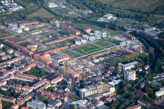 Aerial photograpy of State Garden Show in Landau in der Pfalz in the state Rhineland-Palatinate, Germany