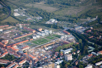 Oblique view of State Garden Show in Landau in der Pfalz in the state Rhineland-Palatinate, Germany