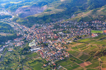 Aerial view of View of the Qeichtal valley from the southeast in Albersweiler in the state Rhineland-Palatinate, Germany