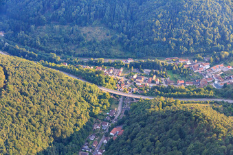 Bridge of the B48 over Schulstr in Rinnthal in the state Rhineland-Palatinate, Germany