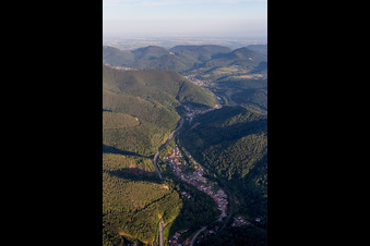 Village on the river bank areas of Queich in Rinnthal in the state Rhineland-Palatinate, Germany