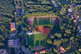 Sports and tennis courts of the SC 1919 Hauenstein football club Am Neding in Hauenstein in the state Rhineland-Palatinate, Germany