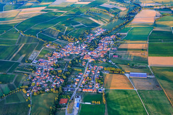Village view from the west in the evening in Dierbach in the state Rhineland-Palatinate, Germany