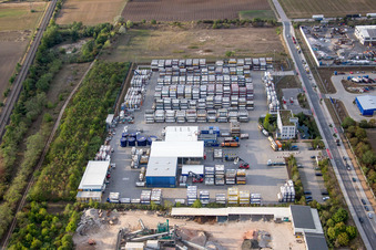 Warehouses and forwarding building Kube & Kubenz in Worms in the state Rhineland-Palatinate, Germany out of the air