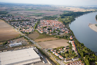 Aerial photograpy of District Rheindürkheim in Worms in the state Rhineland-Palatinate, Germany