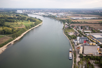 District Rheindürkheim in Worms in the state Rhineland-Palatinate, Germany from above