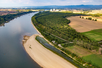 Aerial view of District Nordheim in Biblis in the state Hesse, Germany