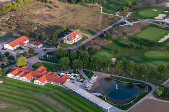 Drone recording of Grounds of the Golf course at Golfpark Biblis-Wattenheim *****GOLF absolute in Wattenheim in the state Hesse, Germany